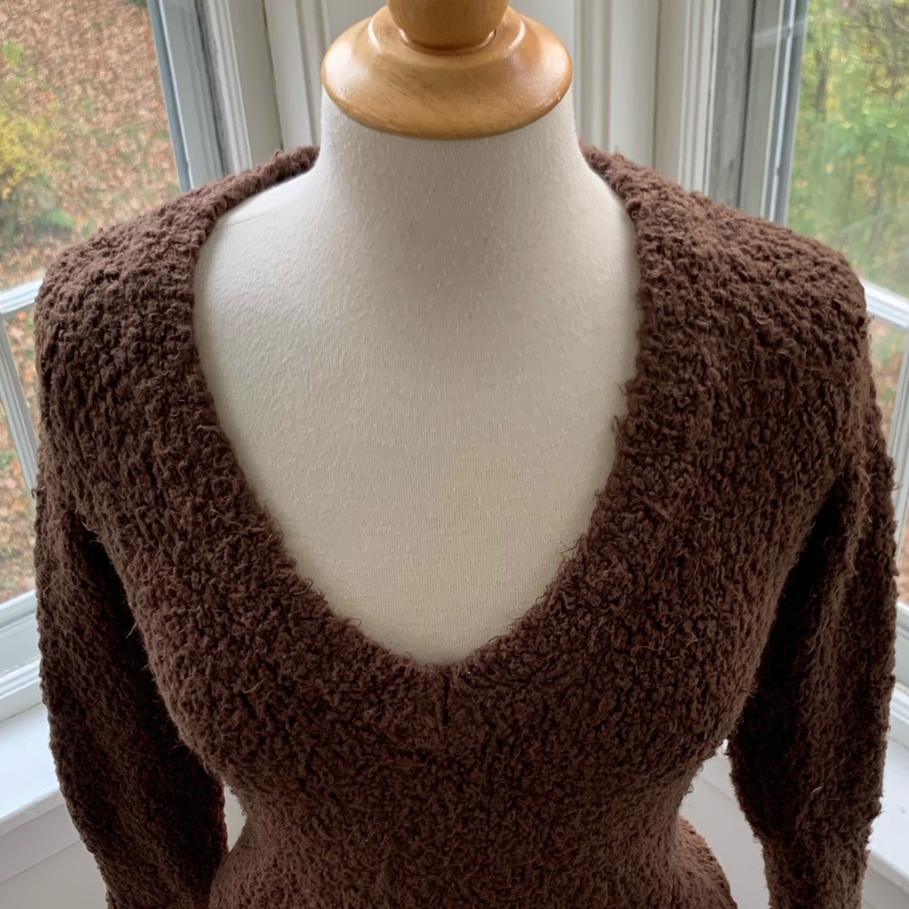 TWIGGY soft stretchy scoop neck bodycon sweater - Picture 2 of 7